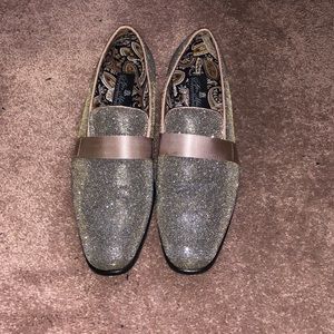 Gold loafers
